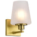 SATCO/NUVO Lune 1-Light Vanity Vintage Brass Finish Etched White Glass (60-8231)