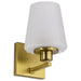 SATCO/NUVO Lune 1-Light Vanity Vintage Brass Finish Etched White Glass (60-8231)