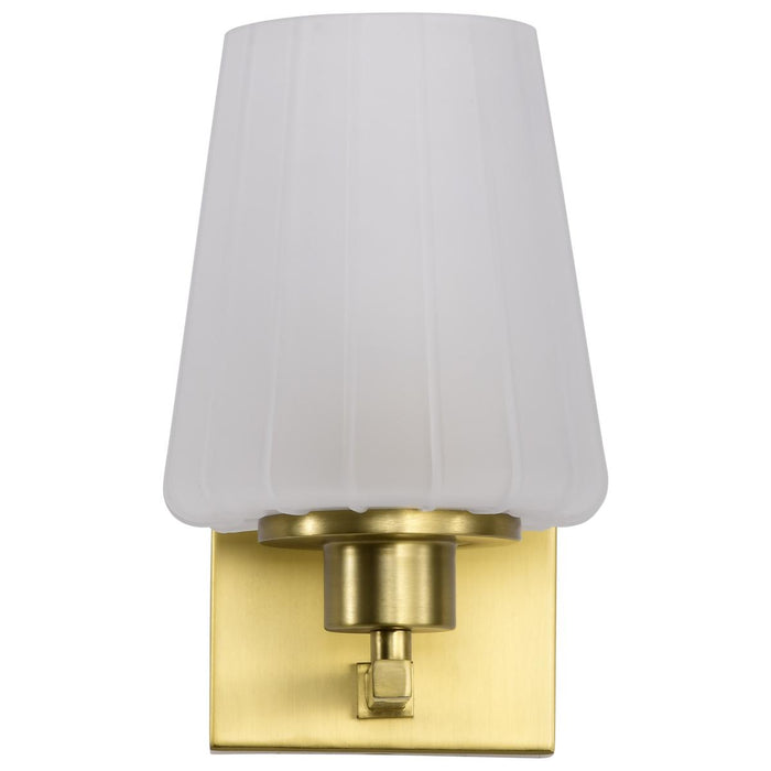 SATCO/NUVO Lune 1-Light Vanity Vintage Brass Finish Etched White Glass (60-8231)