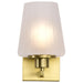 SATCO/NUVO Lune 1-Light Vanity Vintage Brass Finish Etched White Glass (60-8231)