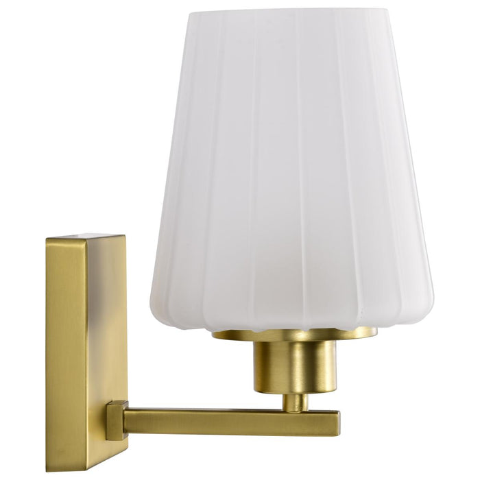 SATCO/NUVO Lune 1-Light Vanity Vintage Brass Finish Etched White Glass (60-8231)