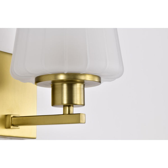 SATCO/NUVO Lune 1-Light Vanity Vintage Brass Finish Etched White Glass (60-8231)