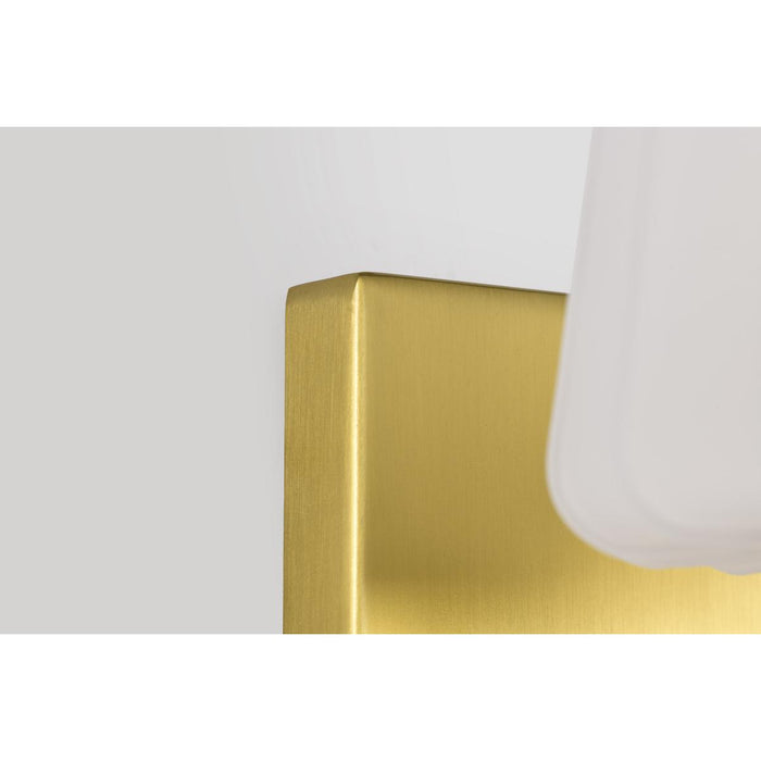 SATCO/NUVO Lune 1-Light Vanity Vintage Brass Finish Etched White Glass (60-8231)