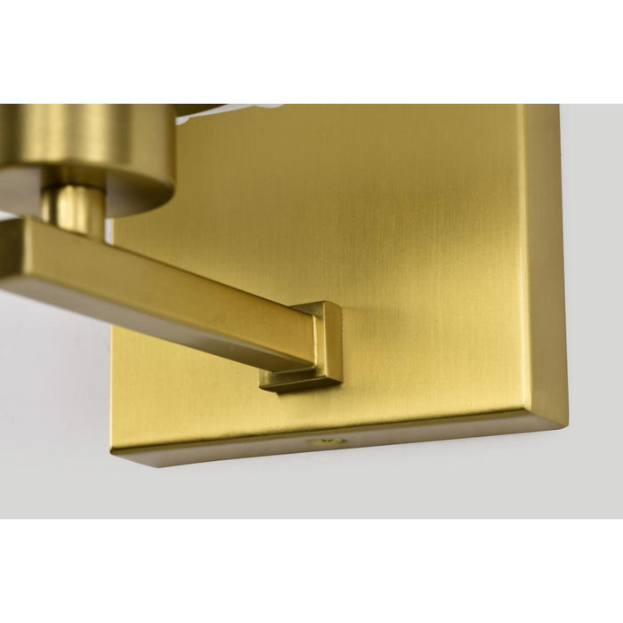 SATCO/NUVO Lune 1-Light Vanity Vintage Brass Finish Etched White Glass (60-8231)