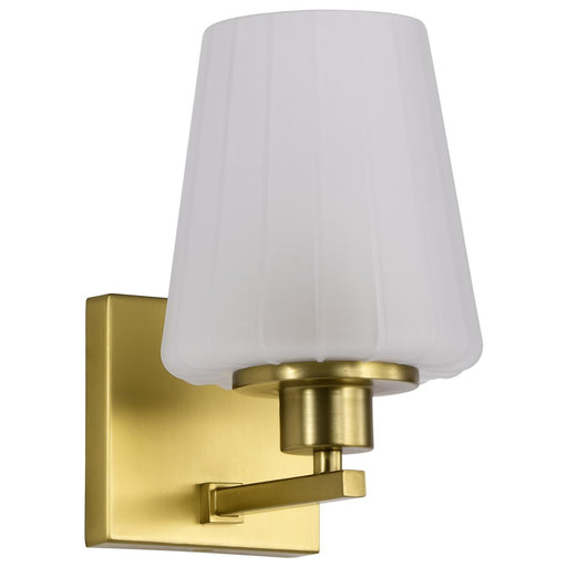 SATCO/NUVO Lune 1-Light Vanity Vintage Brass Finish Etched White Glass (60-8231)
