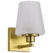 SATCO/NUVO Lune 1-Light Vanity Vintage Brass Finish Etched White Glass (60-8231)