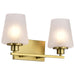 SATCO/NUVO Lune 2-Light Vanity Vintage Brass Finish Etched White Glass (60-8232)