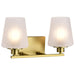 SATCO/NUVO Lune 2-Light Vanity Vintage Brass Finish Etched White Glass (60-8232)