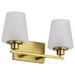 SATCO/NUVO Lune 2-Light Vanity Vintage Brass Finish Etched White Glass (60-8232)