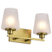 SATCO/NUVO Lune 2-Light Vanity Vintage Brass Finish Etched White Glass (60-8232)