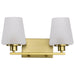 SATCO/NUVO Lune 2-Light Vanity Vintage Brass Finish Etched White Glass (60-8232)