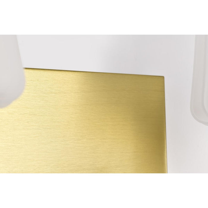 SATCO/NUVO Lune 2-Light Vanity Vintage Brass Finish Etched White Glass (60-8232)