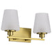SATCO/NUVO Lune 2-Light Vanity Vintage Brass Finish Etched White Glass (60-8232)