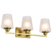 SATCO/NUVO Lune 3-Light Vanity Vintage Brass Finish Etched White Glass (60-8233)