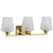 SATCO/NUVO Lune 3-Light Vanity Vintage Brass Finish Etched White Glass (60-8233)