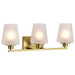 SATCO/NUVO Lune 3-Light Vanity Vintage Brass Finish Etched White Glass (60-8233)