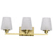 SATCO/NUVO Lune 3-Light Vanity Vintage Brass Finish Etched White Glass (60-8233)