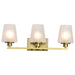 SATCO/NUVO Lune 3-Light Vanity Vintage Brass Finish Etched White Glass (60-8233)