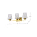 SATCO/NUVO Lune 3-Light Vanity Vintage Brass Finish Etched White Glass (60-8233)
