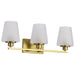 SATCO/NUVO Lune 3-Light Vanity Vintage Brass Finish Etched White Glass (60-8233)
