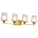 SATCO/NUVO Lune 4-Light Vanity Vintage Brass Finish Etched White Glass (60-8234)