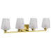 SATCO/NUVO Lune 4-Light Vanity Vintage Brass Finish Etched White Glass (60-8234)