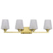 SATCO/NUVO Lune 4-Light Vanity Vintage Brass Finish Etched White Glass (60-8234)
