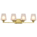 SATCO/NUVO Lune 4-Light Vanity Vintage Brass Finish Etched White Glass (60-8234)