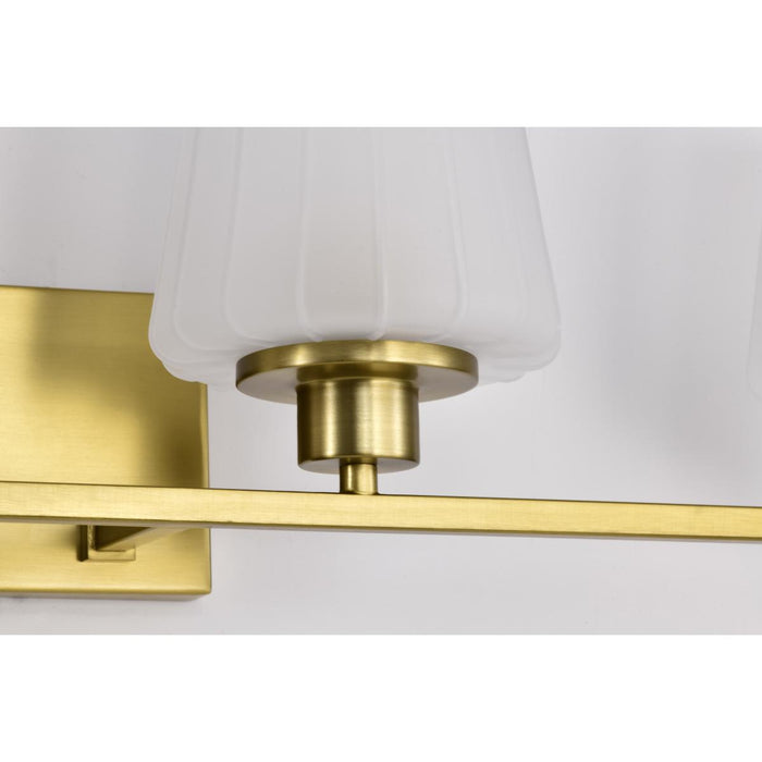 SATCO/NUVO Lune 4-Light Vanity Vintage Brass Finish Etched White Glass (60-8234)