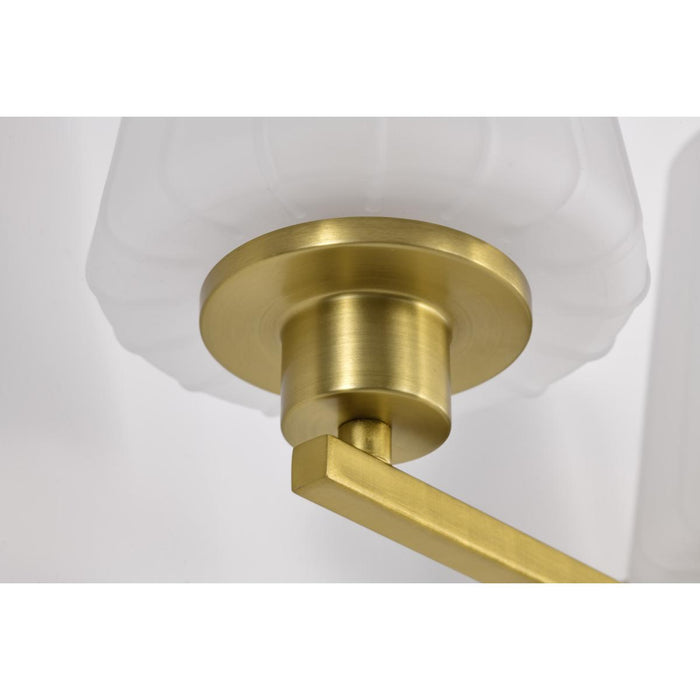 SATCO/NUVO Lune 4-Light Vanity Vintage Brass Finish Etched White Glass (60-8234)