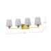 SATCO/NUVO Lune 4-Light Vanity Vintage Brass Finish Etched White Glass (60-8234)
