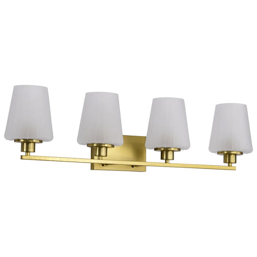 SATCO/NUVO Lune 4-Light Vanity Vintage Brass Finish Etched White Glass (60-8234)