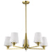 SATCO/NUVO Lune 5-Light Chandelier Vintage Brass Finish Etched White Glass (60-8235)