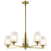 SATCO/NUVO Lune 5-Light Chandelier Vintage Brass Finish Etched White Glass (60-8235)
