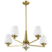 SATCO/NUVO Lune 5-Light Chandelier Vintage Brass Finish Etched White Glass (60-8235)