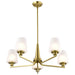 SATCO/NUVO Lune 5-Light Chandelier Vintage Brass Finish Etched White Glass (60-8235)