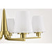 SATCO/NUVO Lune 5-Light Chandelier Vintage Brass Finish Etched White Glass (60-8235)