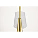 SATCO/NUVO Lune 5-Light Chandelier Vintage Brass Finish Etched White Glass (60-8235)