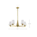 SATCO/NUVO Lune 5-Light Chandelier Vintage Brass Finish Etched White Glass (60-8235)