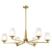 SATCO/NUVO Lune 6-Light Chandelier Vintage Brass Finish Etched White Glass (60-8236)