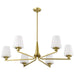SATCO/NUVO Lune 6-Light Chandelier Vintage Brass Finish Etched White Glass (60-8236)
