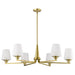 SATCO/NUVO Lune 6-Light Chandelier Vintage Brass Finish Etched White Glass (60-8236)