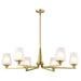 SATCO/NUVO Lune 6-Light Chandelier Vintage Brass Finish Etched White Glass (60-8236)