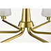 SATCO/NUVO Lune 6-Light Chandelier Vintage Brass Finish Etched White Glass (60-8236)