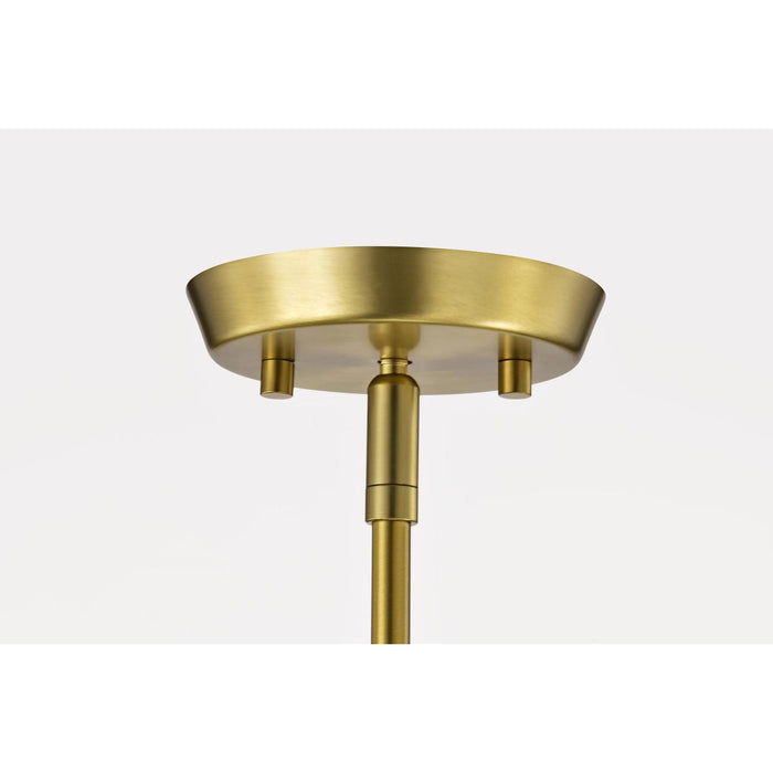 SATCO/NUVO Lune 6-Light Chandelier Vintage Brass Finish Etched White Glass (60-8236)