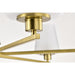 SATCO/NUVO Lune 6-Light Chandelier Vintage Brass Finish Etched White Glass (60-8236)
