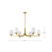 SATCO/NUVO Lune 6-Light Chandelier Vintage Brass Finish Etched White Glass (60-8236)