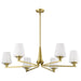 SATCO/NUVO Lune 6-Light Chandelier Vintage Brass Finish Etched White Glass (60-8236)