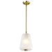 SATCO/NUVO Lune Mini Pendant Vintage Brass Finish Etched White Glass (60-8237)