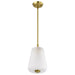 SATCO/NUVO Lune Mini Pendant Vintage Brass Finish Etched White Glass (60-8237)